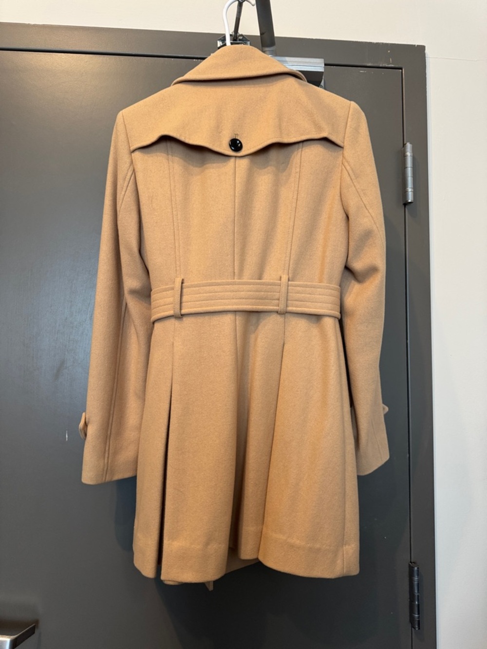 Victoria's Secret Tan Double-Breasted Wool Trench Coat - Picture 4 of 7
